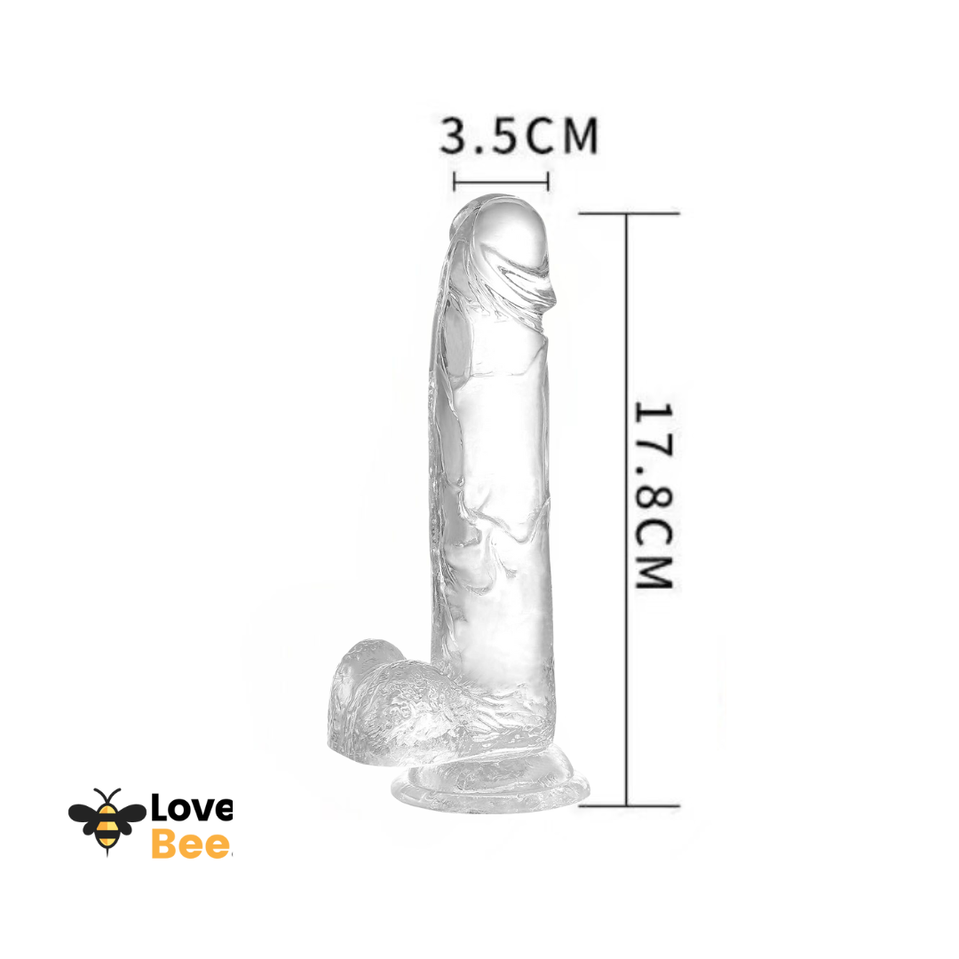 dildo med sugkopp i storlek medium, clear