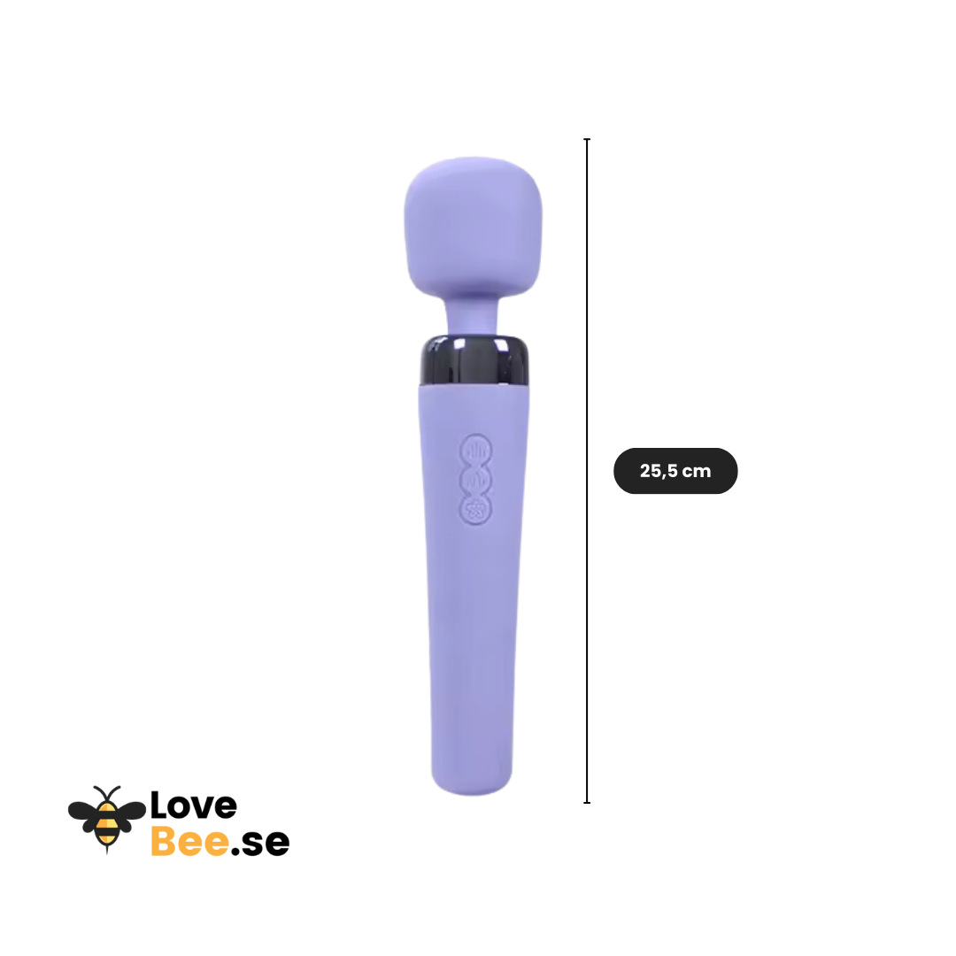 Lila power wand vibrator med mått