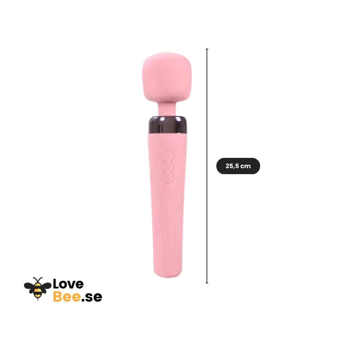 Rosa power wand vibrator med mått